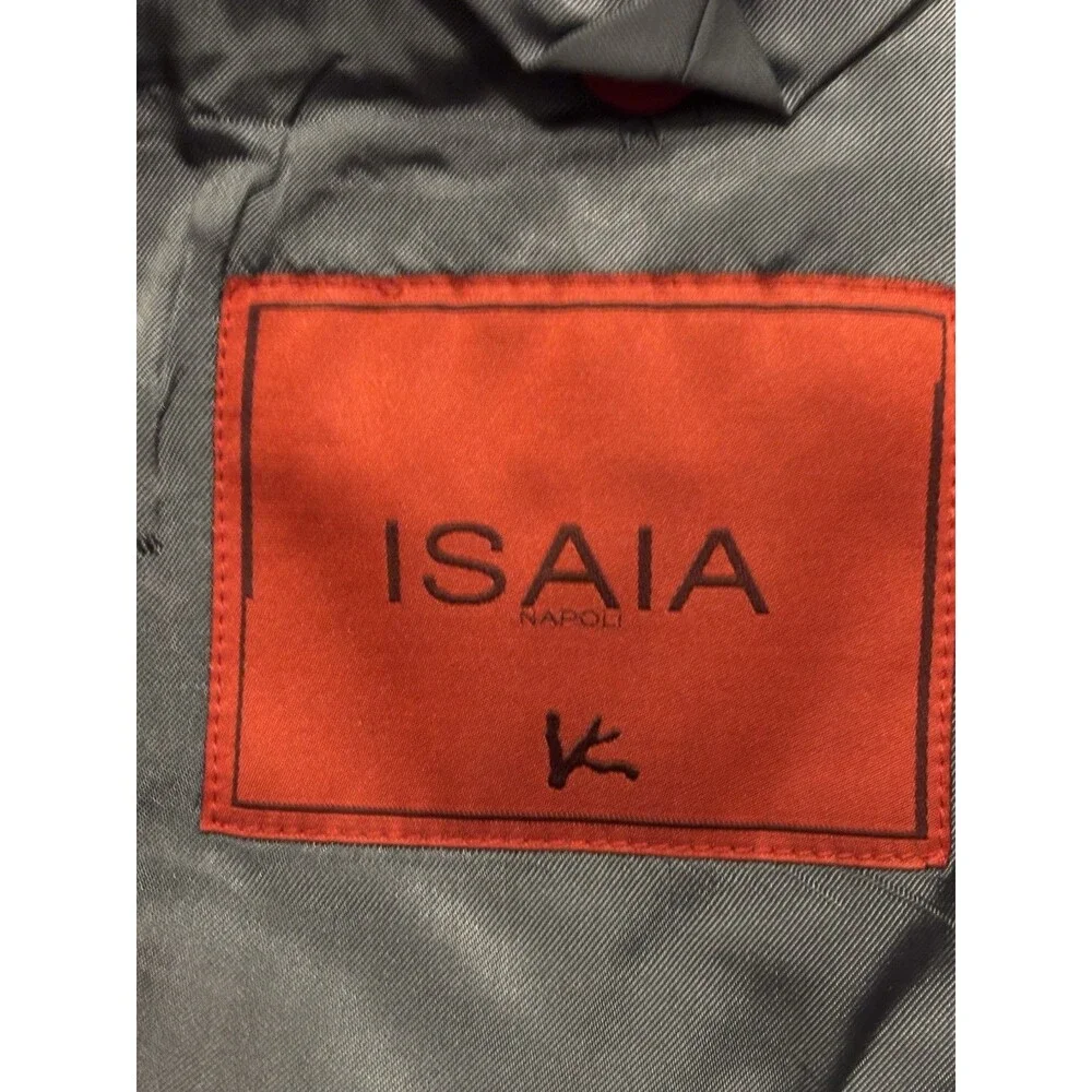 Isaia Blazer Mens 54 Black Made in Italy Wool‎ Jacket Nuova Base S Cupro
